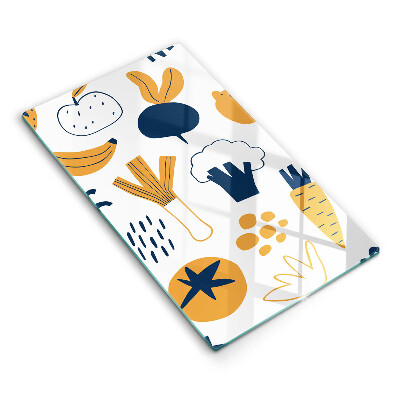 Doska na krájanie Abstraktné ovocie a zelenina vektorové