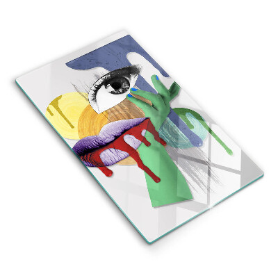 Doska na krájanie Oko, pery a farebné škvrny