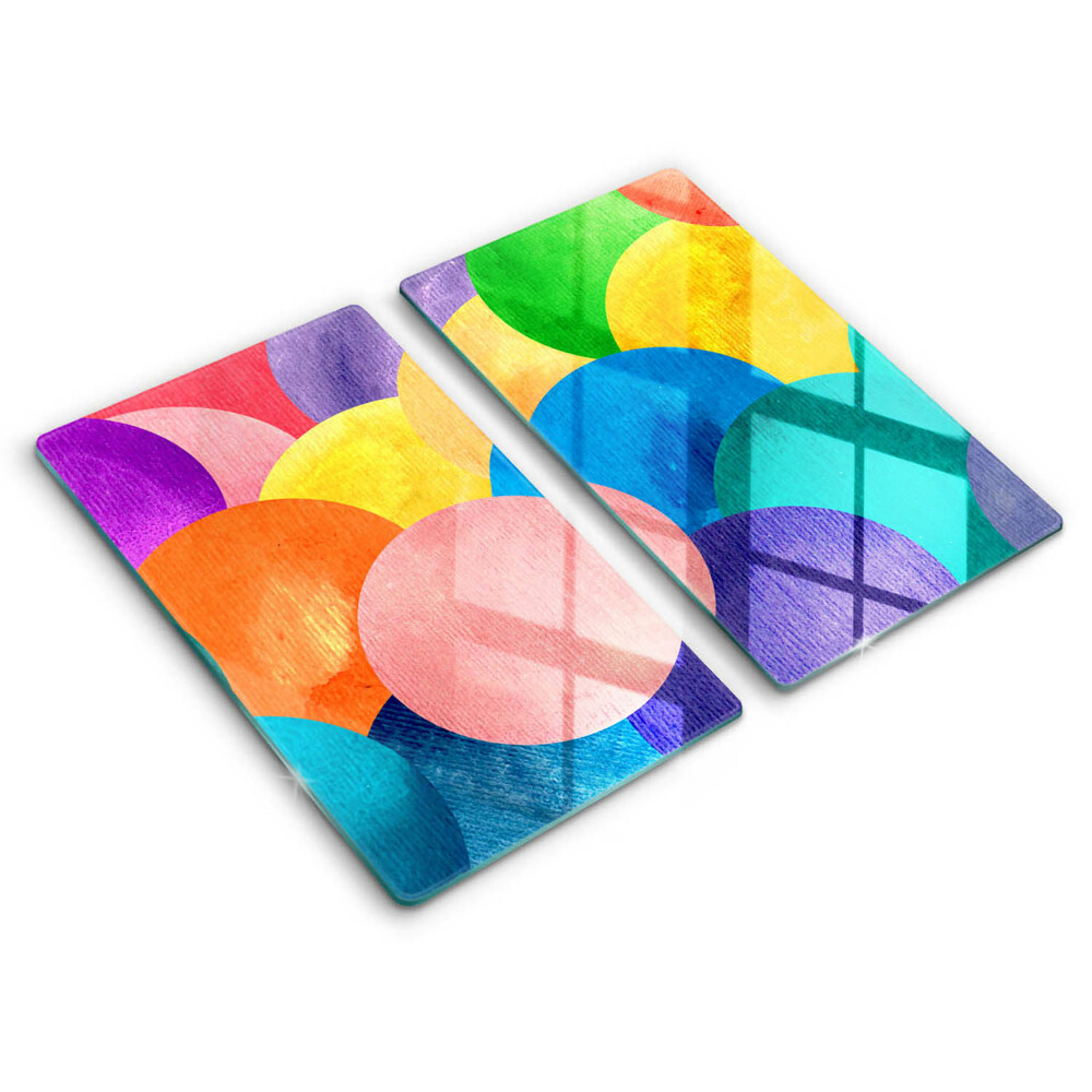 Doska na krájanie Farebné maľované kruhy 2 kusy