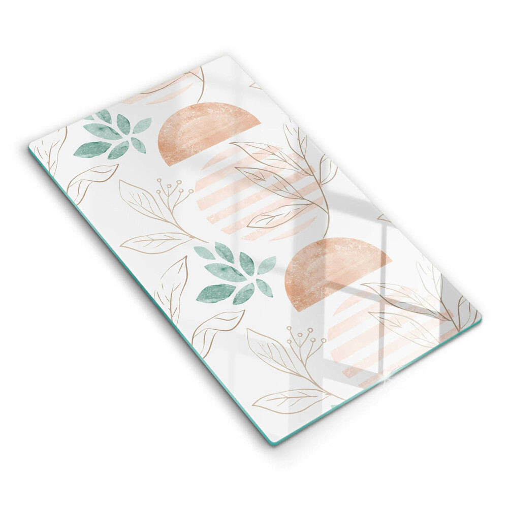 Sklenená doska na krájanie Abstraktné listy a polmesiace