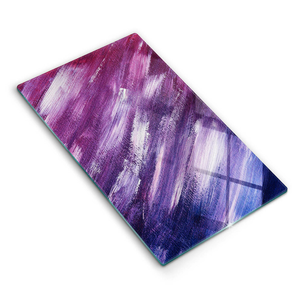 Sklenená doska na krájanie Fialové ťahy štetca na skle