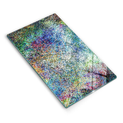 Sklenená doska na krájanie Farebné chaotické abstraktné línie