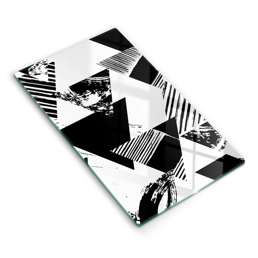 Sklenená doska na krájanie Geometrické čierno-biele abstraktné tvary