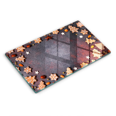 Sklenená doska na krájanie Vianočné perníčky a oriešky