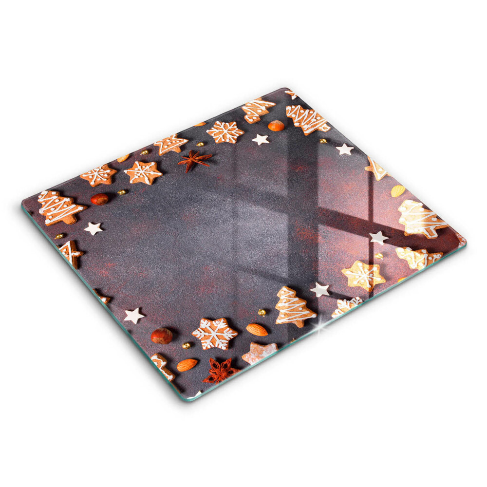 Sklenená doska na krájanie 60x52 cm Vianočné perníčky a korenie