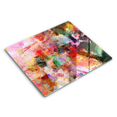 Sklenená doska na krájanie 60x52 cm Abstraktné farebné umelecké dielo