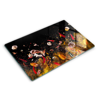 Doska na krájanie 80x52 cm Výbuch korenia a zeleniny