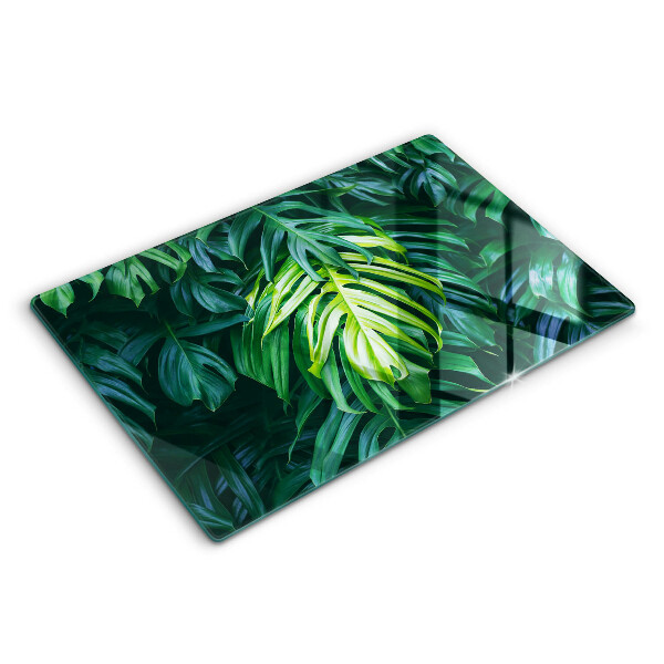 Doska na krájanie 80x52 cm Tropické zelené listy monstera