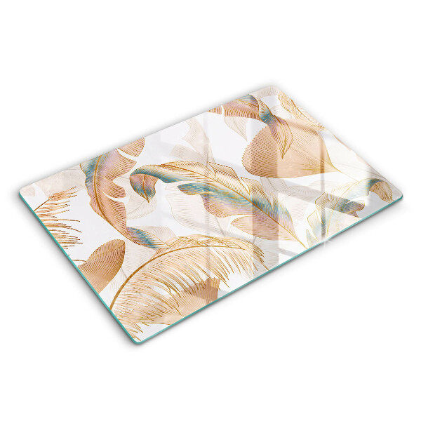 Doska na krájanie 80x52 cm Abstraktné zlaté listy a perie