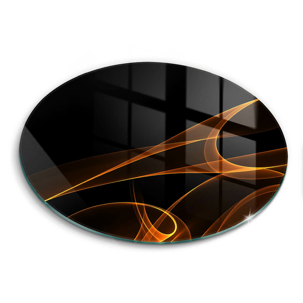 Doska na krájanie okrúhla Abstraktné oranžové svetelné línie
