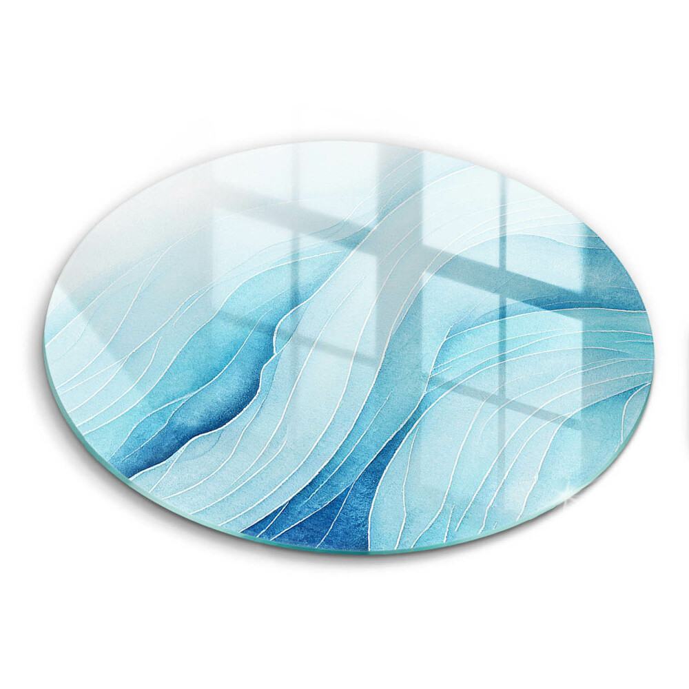 Doska na krájanie okrúhla Vlny modrého oceánu