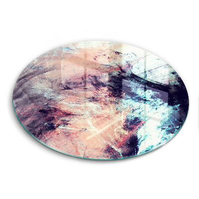 Sklenená doska na krájanie okrúhla Abstraktný farebný chaos na skle
