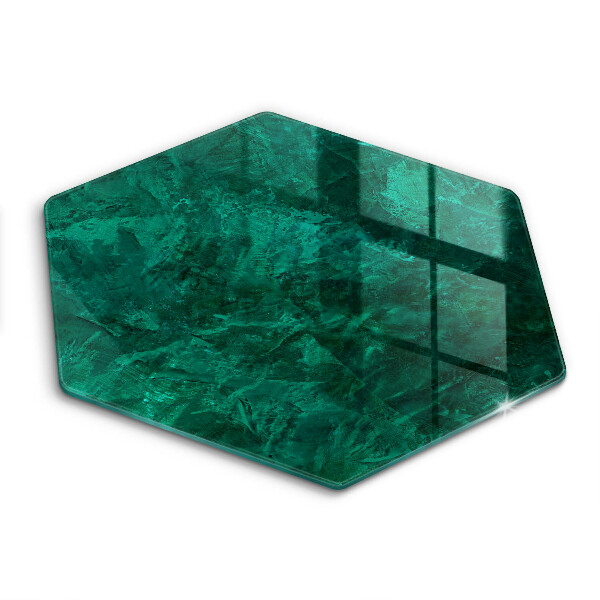 Sklenená doska na krájanie šesťhranná Emerald Marble Illusion 