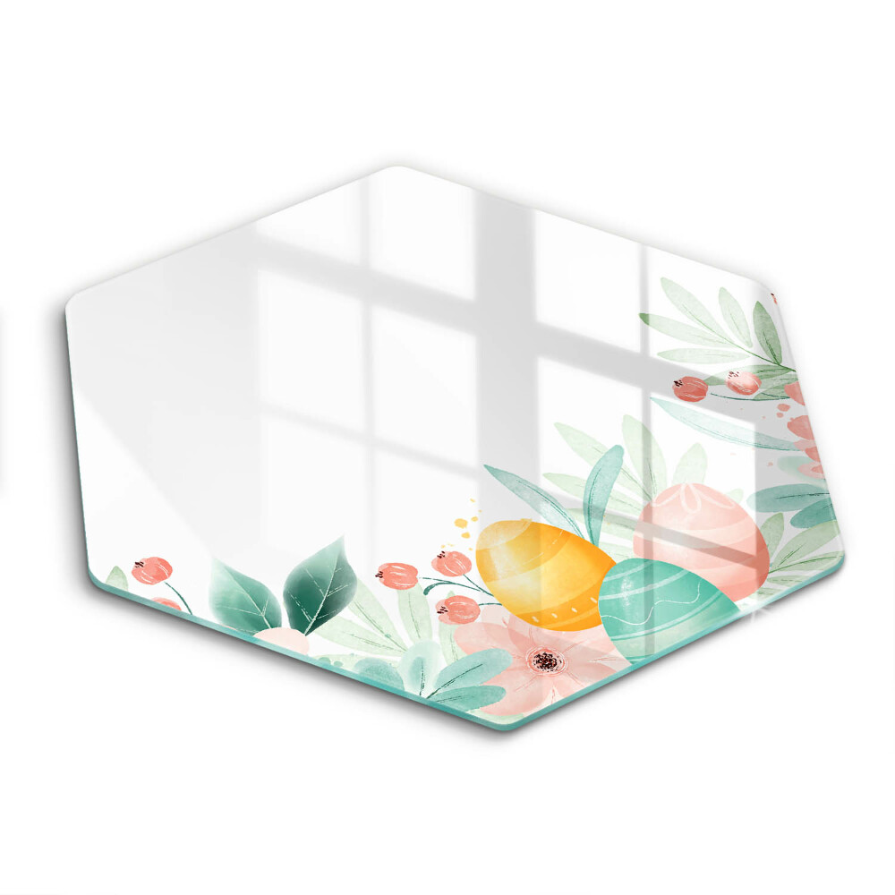 Sklenená doska na krájanie šesťhranná Kvetinový akvarel s citrusmi 