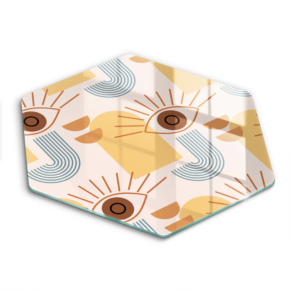 Doska na krájanie šesťhranná Abstraktné oko a línie 