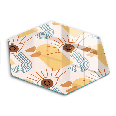Doska na krájanie šesťhranná Abstraktné oko a línie 