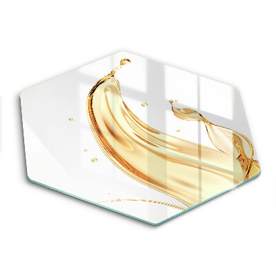 Sklenená doska na krájanie šesťhranná Zlatá vlna v pohybe 