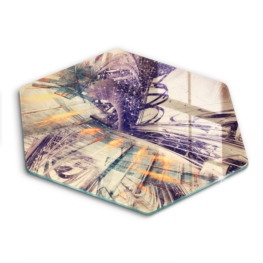 Doska na krájanie šesťhranná Futuristická galaxia na križovatke 