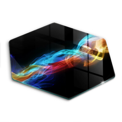 Doska na krájanie šesťhranná Farebná abstraktná dymová vlna 