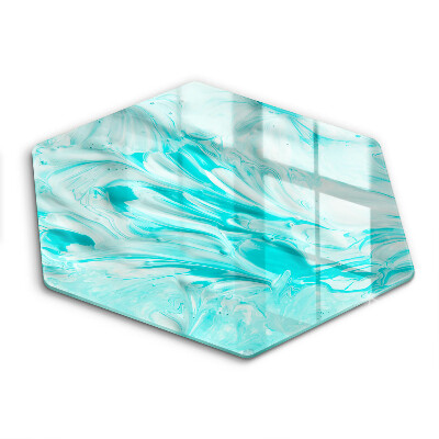 Sklenená doska na krájanie šesťhranná Vírivá tyrkysová abstrakcia 