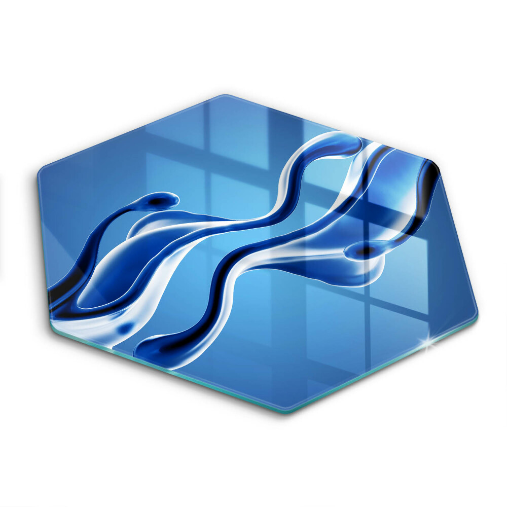 Doska na krájanie šesťhranná Modré tekuté vlny 