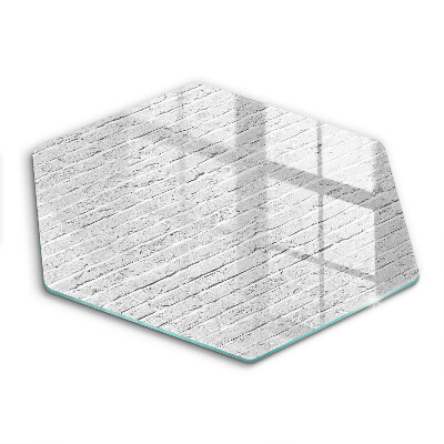 Sklenená doska na krájanie šesťhranná Biely tehlový vzor 