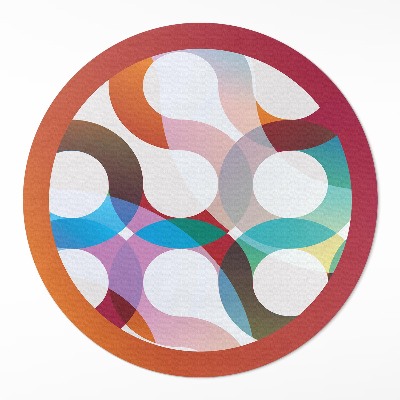 Okrúhly vinylový koberec Moderné farebné kruhy