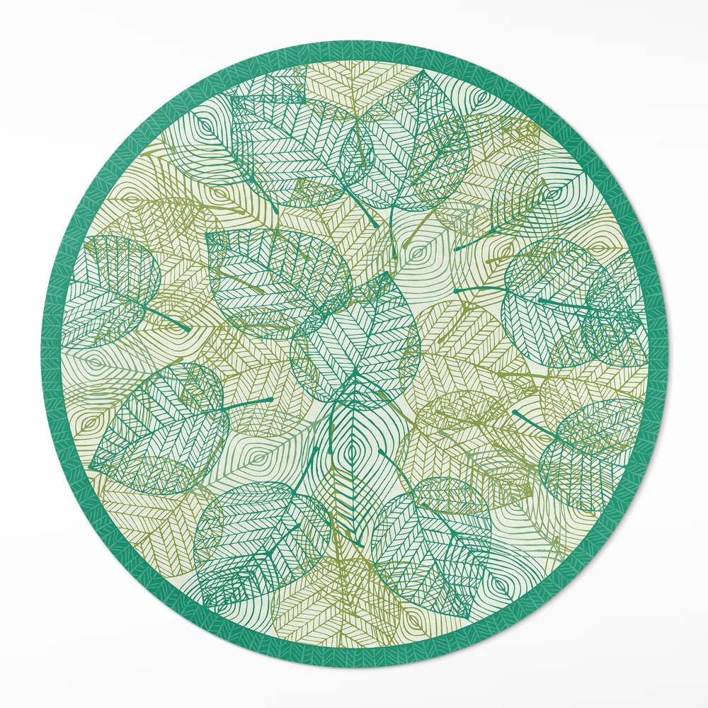 Okrúhly vinylový koberec Kompozícia lineárnych listov príroda