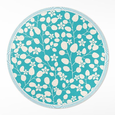 Okrúhly vinylový koberec Kompozícia divokých kvetov a listov