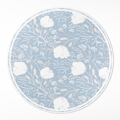 Okrúhly vinylový koberec Krásne kvety na pastelovom pozadí