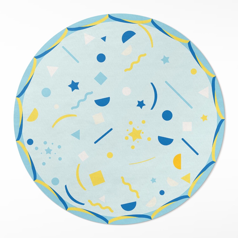 Okrúhly vinylový koberec Abstrakcia ikon a grafiky