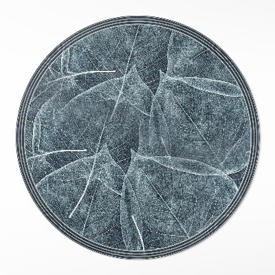 Okrúhly vinylový koberec Tmavé listy rastlín