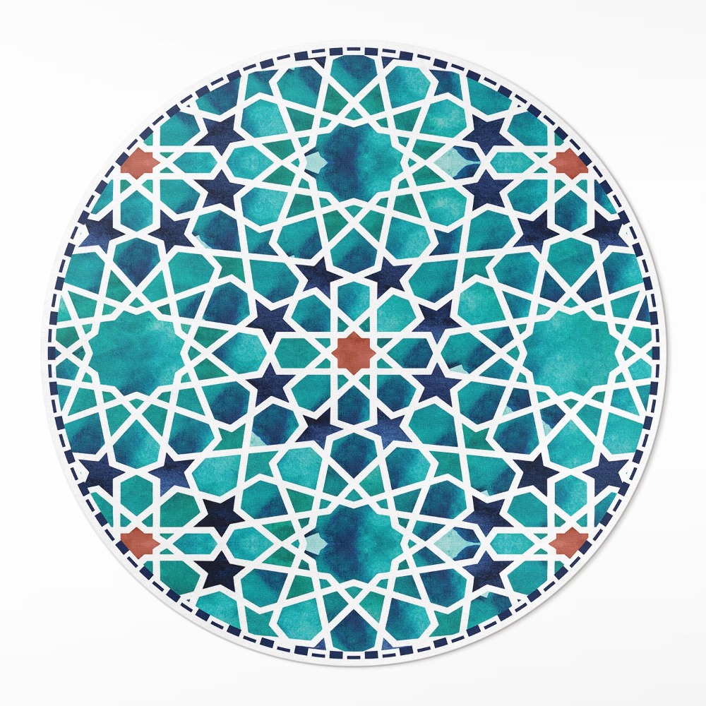 Okrúhly vinylový koberec Krásna mozaika s hviezdičkami