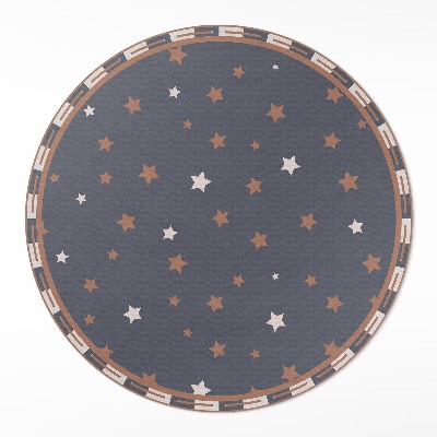 Okrúhly vinylový koberec Pastelové hviezdičky na tmavom pozadí