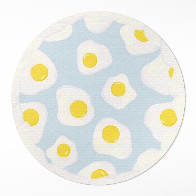 Okrúhly vinylový koberec Volské oči na modrom pozadí