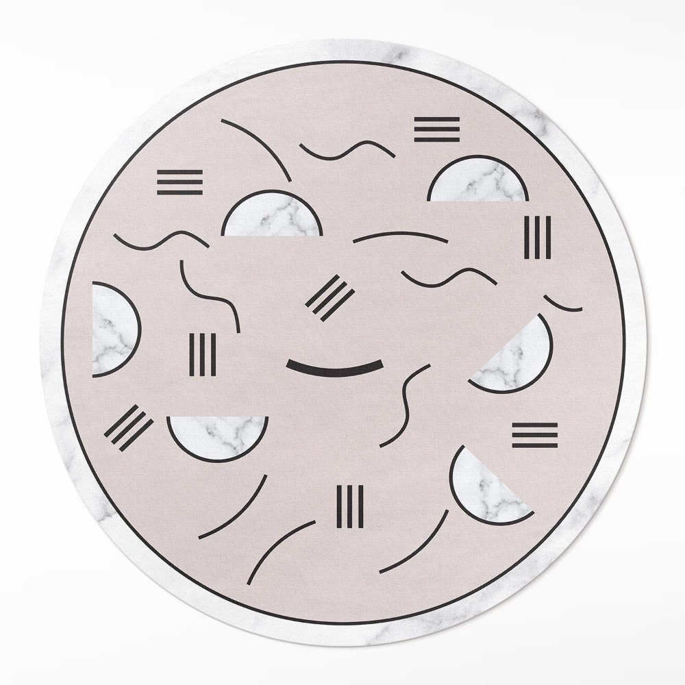 Okrúhly vinylový koberec Abstraktné tvary boho štýl