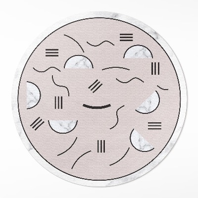 Okrúhly vinylový koberec Abstraktné tvary boho štýl