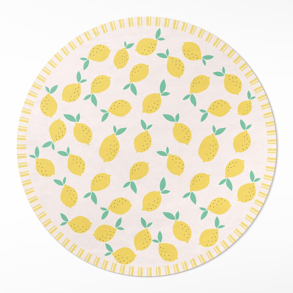 Okrúhly vinylový koberec Sicílské šťavnaté citróny