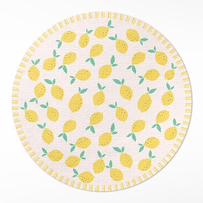 Okrúhly vinylový koberec Sicílské šťavnaté citróny