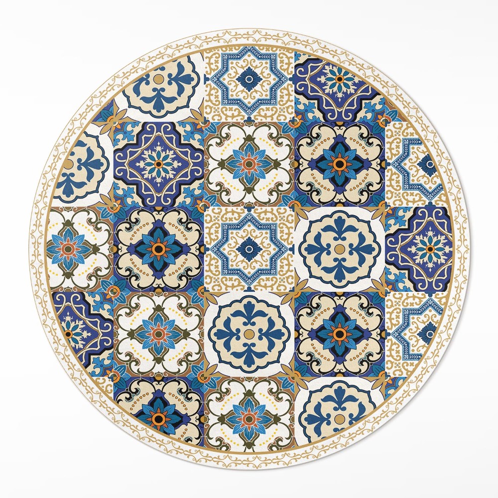 Okrúhly vinylový koberec Dekoratívne podlahové dlaždice