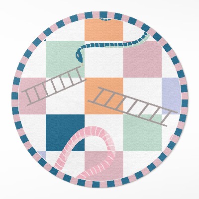 Okrúhly vinylový koberec Farebná abstraktná šachovnica