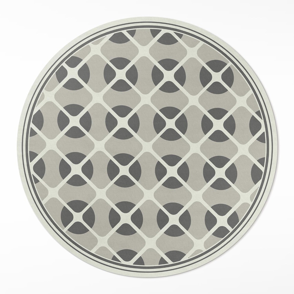 Okrúhly vinylový koberec Minimalistická mozaika geometrické tvary