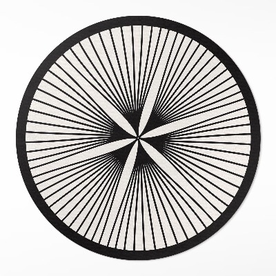 Okrúhly vinylový koberec Štýlový kvet z tmavých línií