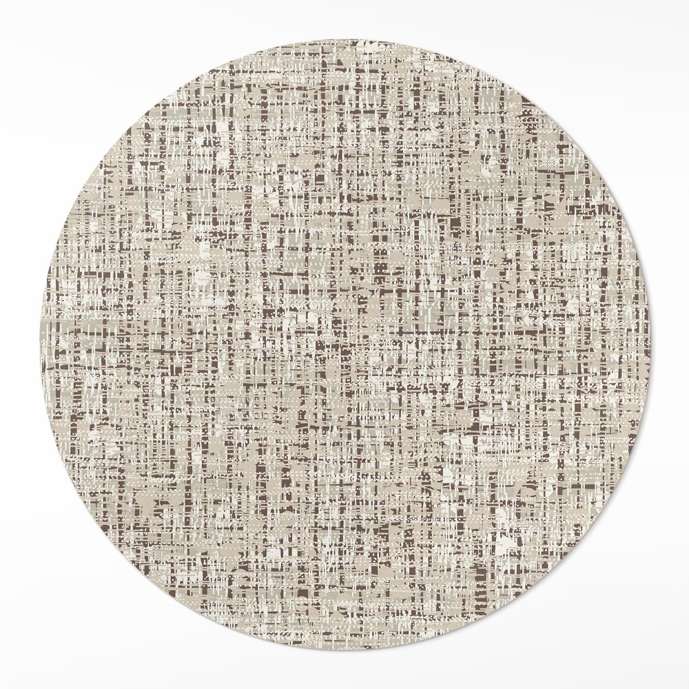 Okrúhly vinylový koberec Imitácia látky v boho štýle