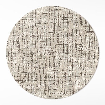 Okrúhly vinylový koberec Imitácia látky v boho štýle