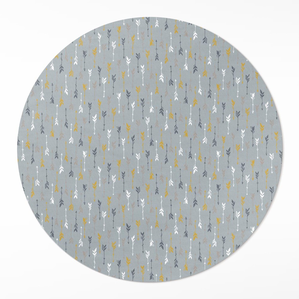 Okrúhly vinylový koberec Boho indiánske šípky jemný vzor