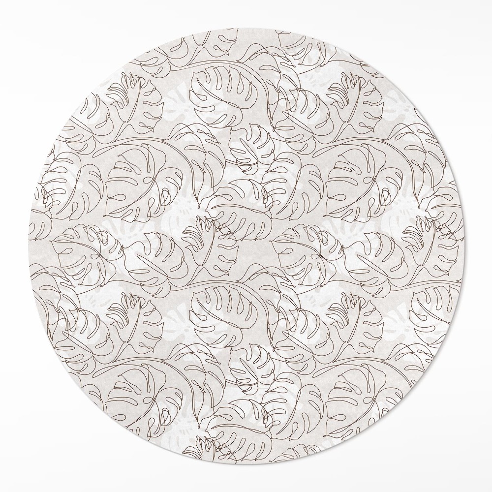 Okrúhly vinylový koberec Minimalistické listy boho monstera