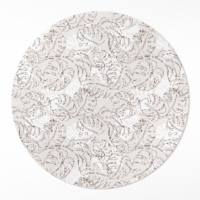 Okrúhly vinylový koberec Minimalistické listy boho monstera