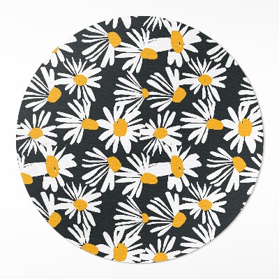 Okrúhly vinylový koberec Maľované sedmokrásky lúčne kvietky