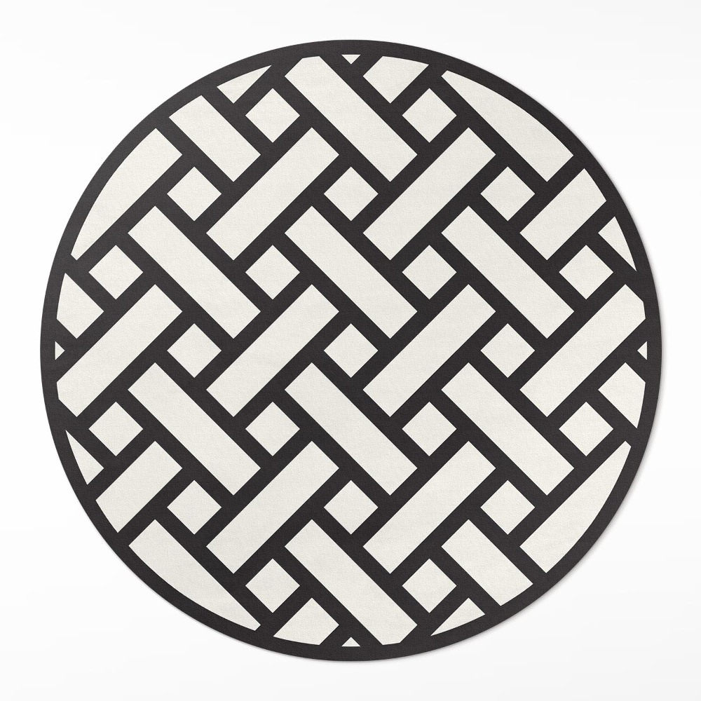 Okrúhly vinylový koberec Jednoduchý pletený vzor ilustrácia prútia